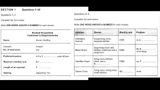 Rented Properties Customer's Requirements | IELTS LISTENING TEST | SECTION-1