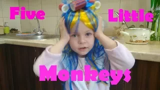 Музыкальный клип - Five Little Monkeys. Детские песни на английском языке.