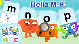 Say Hello To Letters M, N, O & P! | Phonics For Kids - Learn To Read | Alphablocks