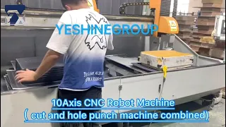 YESHINEGROUP 10axis CNC Robot Machine ( cut and hole punch machine combined), luggage making machine