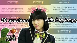 50 Questions with SugArmyy! | face reveal? how to find clips? first bias? Other groups I stan…