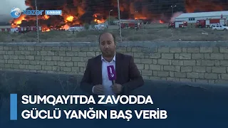 Sumqayıtda zavodda güclü yanğın baş verib