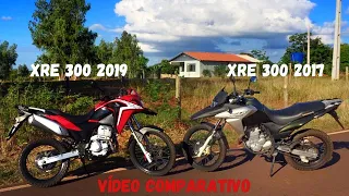 XRE 300 2019 VS XRE 300 2017, COMPARATIVO COMPLETO E ARRANCADA !!