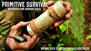 Primitive Survival Bush-Kerze/Notkocher der viele Stunden brennt - Kostenlos aus der Natur -