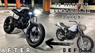 Building a SCRAMBLER in 15 minutes!  【素人がTW200を1ヶ月でスクランブラーカスタム】 15分製作　完結　ヤフオクで購入　YAMAHA TW200