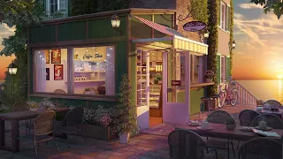 Seaside Coffee Shop - Relaxing Ocean Waves & Bossa Nova Jazz Music for Positive Summer Mood