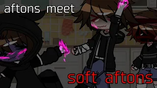 aftons meet soft aftons/gacha club/gacha fnaf/ aftons family/ gacha afton "tw blood/