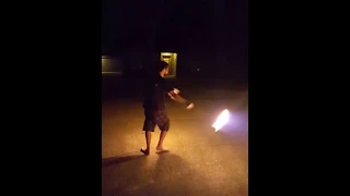 Spinning fire poi with Ryan Perrone