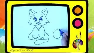 Как нарисовать котенка. Оживающие рисунки / How to draw a kat