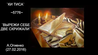 «КИ ТИСА» 5776 «ВЫРЕЖИ СЕБЕ ДВЕ СКРИЖАЛИ» А Огиенко, "Бейт Шалом" (27 02 2016)