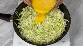 Cabbage with eggs tastes better than meat! Simple, quick and very tasty dinner recipe!