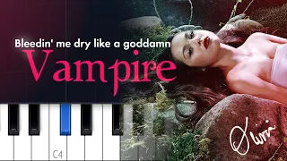 Olivia Rodrigo - Vampire | Piano Tutorial & Lyrics + Timestamps