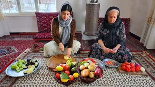 Village Morning Routine in winter, Cooking Traditional Foods | Iran Village Life