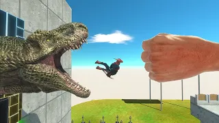 EPIC PUNCH & DINOSAUR HEAD Who Can Survive? ► Animal Revolt Battle Simulator