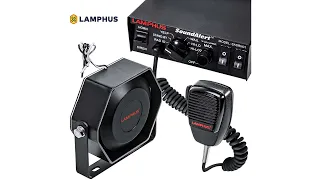 LAMPHUS Sound Alert 12V 100W Police Siren PA System [Slim Speaker] [118-124dB] [Handheld Microphone]