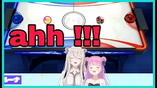 Luna Make Botan Let Out Weird Noises In Air Hockey Match [Hololive/Eng Sub]