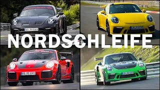 Nürburgring Nordschleife lap times // Porsche 992 GT3 vs 911 GT2 RS MR, GT3 RS and old GT3!