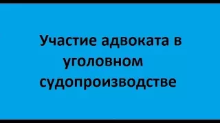 Лекция 5. Участие адвоката-защитника в суде первой инстанции