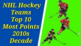 NHL Hockey Teams Top 10 Most Points 2010s Decade.🏒