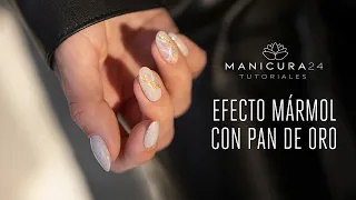 Paso a paso EFECTO MÁRMOL con pan de oro | Manicura24