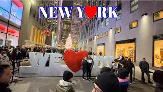 New York City Walking Tour [4K] HDR | Times Square to 5th Avenue | Radio City-Rockefeller Center etc