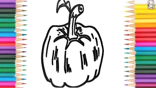 How To Draw Pumpkin||Kids Easy pumpkin Drawing Colouring||kids Easy Drawing||