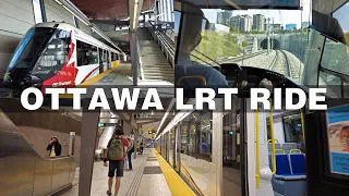 Ottawa Transit: LRT Ride & Walking 1 Stop on Queen St (Aug 2021)