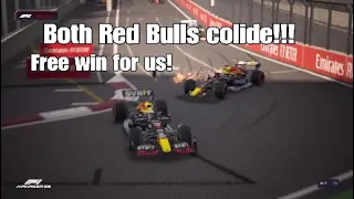 Both Red Bulls colide, giving us a free win ! | F1 Manager 22