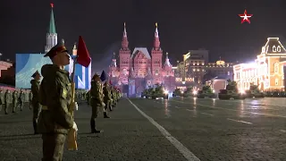 Russian Army Parade first night rehearsal in Moscow, Red Square