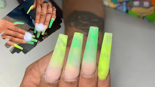 How to marble ombré | Easy marble| Easy ombré nails