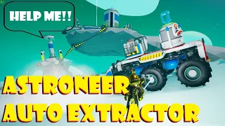 Auto Extractor setup guide in Astroneer Automation Update using auto arm and large storage canister.