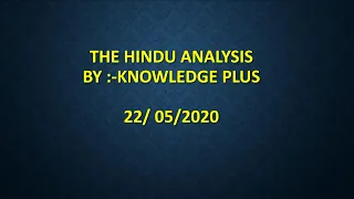 22 may 2020 current affairs the hindu analysis indian express analysis in hindi