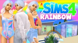 🌈RAINBOW SIMS CAS Challenge! RAINBOW outfits + tiny house!