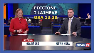 14 shkurt 2024 Edicioni i Lajmeve ne News24 ne studio Ola Bruko & Klevin Muka (Ora 13.30)