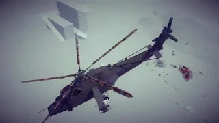 Mil Mi 24 Attack Helicopter Destruction | Gun Camera #1 | Besiege