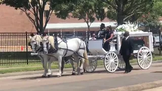 Taps plays as horse-drawn carriage carrying Vanessa Guillen’s remains arrives for memorial service