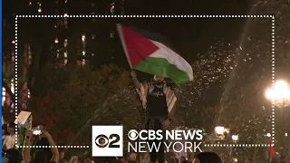 Pro-Palestinian demonstrators march through NYC; Hamas hostage display erected