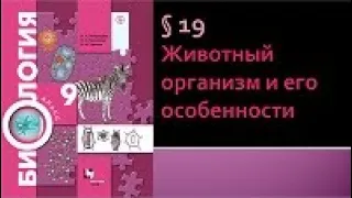 Биология 9 класс. Животный организм и его особенности