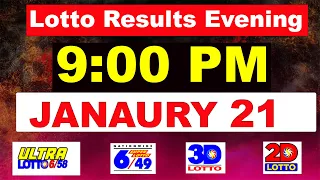 PCSO lotto results today | pcso live draw 9pm today 21 January 2024