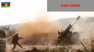Azerbaijani artillery firing fascist Armenian positions to end Karabakh occupation Nagorno Karabakh