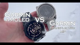 С каким экраном выбрать Garmin в 2024, EPIX AMOLED VS FENIX TRANSFLECTIVE MIP.