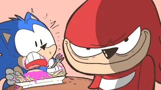 Knuckles chose the pink sauce