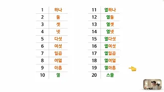 한국어 -  숫자 읽기(1) - 고유어 숫자 읽기 | Reading Numbers - Hangugeo | (k-sub)