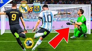 Messi ruined the penalty 😱😱 😰😰 Will Messi win or Ronaldo? Penalty team Real VS Argentina ❤️❤️