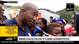 DA's Maimane adamant ANC behind Alex protests