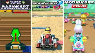Evolution of Donut Plains 3 in Mario Kart (1992-2022)