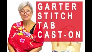 Garter Stitch Tab Cast On pour un Châle Triangulaire - languette montée" en point mousse