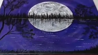 Full Moon Acrylic Painting