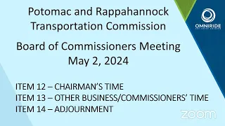 PRTC Board of Commissioners Meeting - May 2, 2024 - 7:00PM