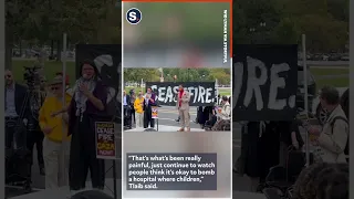 US Congresswoman Rashida Tlaib Addresses Ceasefire Protest